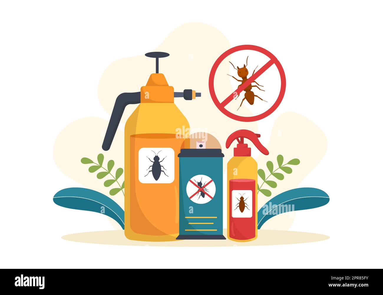 Pest Control Service with Exterminator of Insects, Sprays and House Hygiene Disinfection in Flat