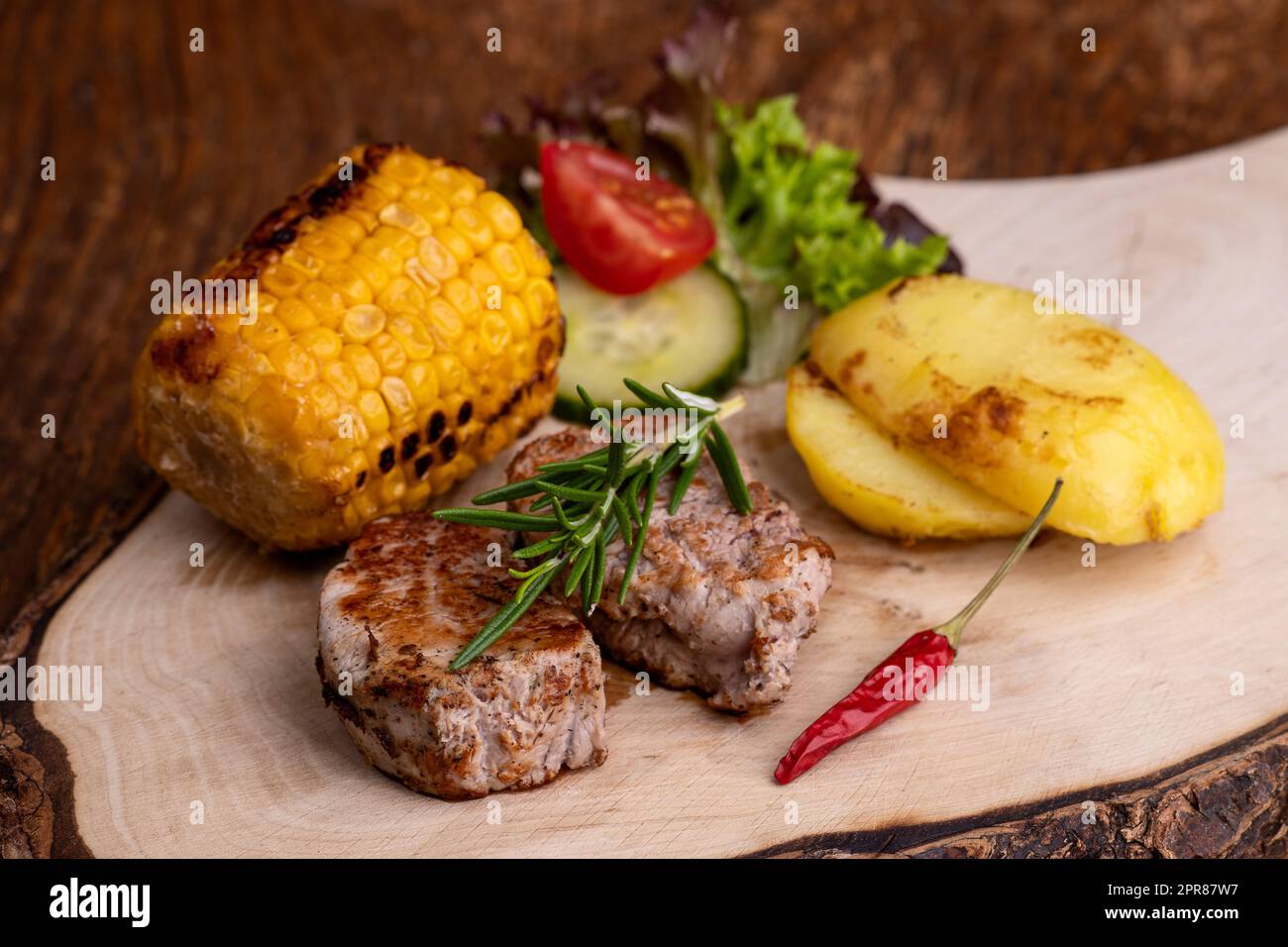 grilled pork fillet Stock Photo Alamy