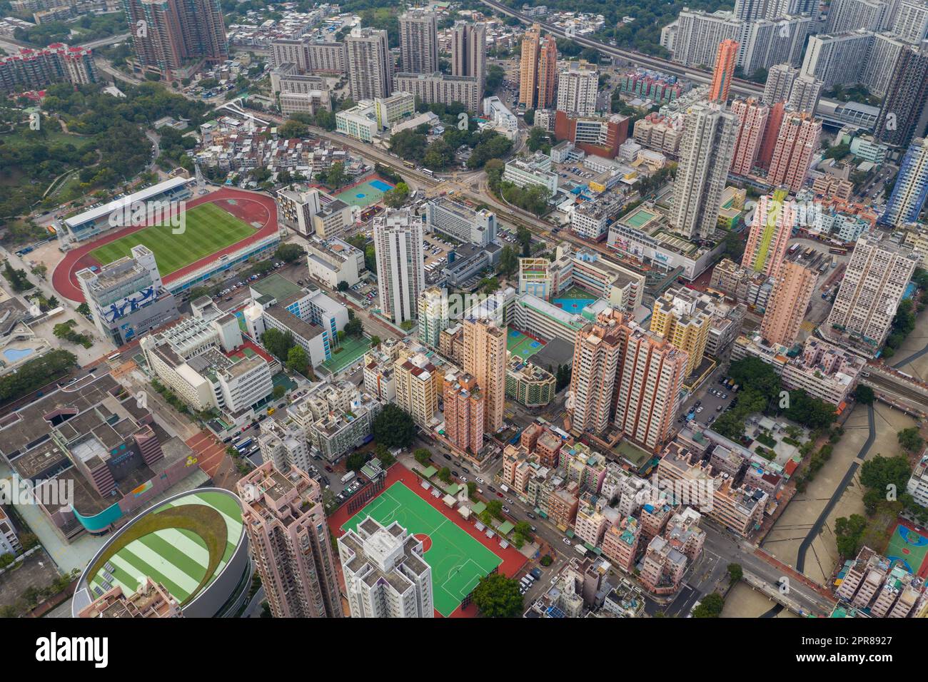 Yuen Long, Hong Kong 18 October 2021 Top down view of Hong Kong