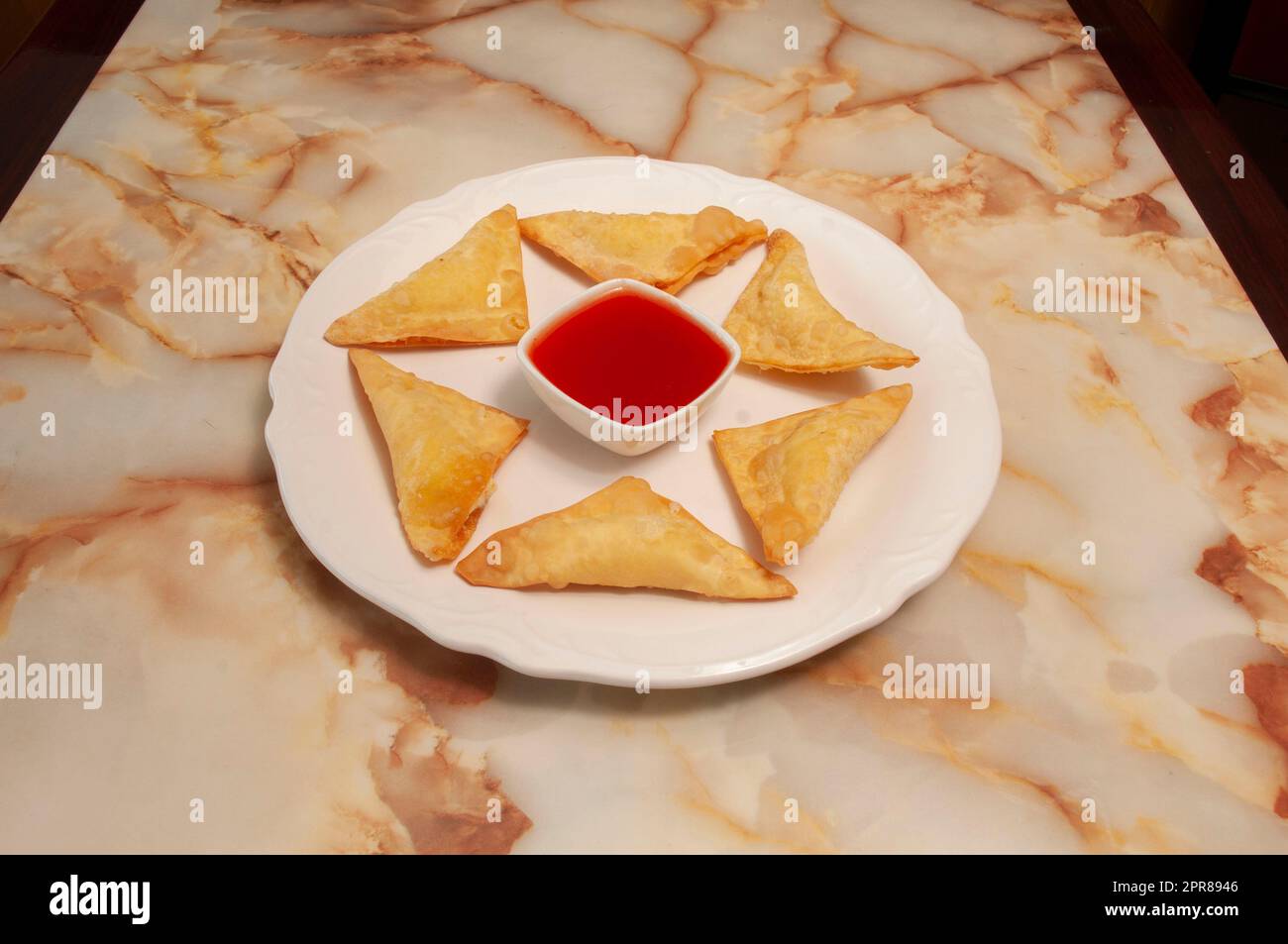 Chinese Crab Rangoon Stock Photo Alamy