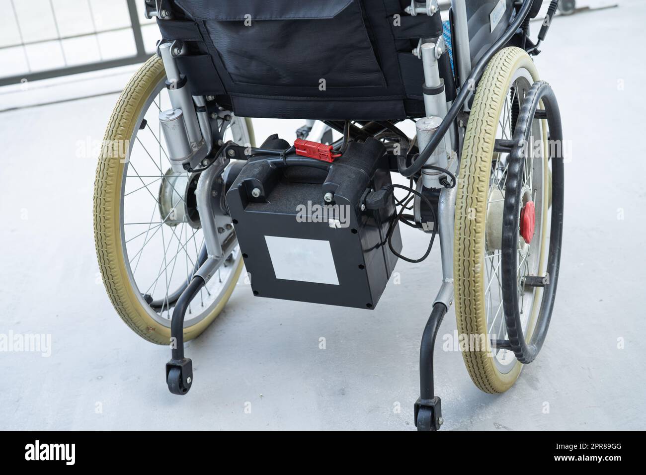 Battery of electric wheelchair for patient or people with disability people. Stock Photo