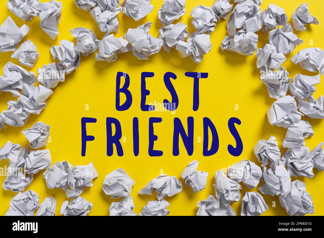 Inspiration showing sign Best Friends. Business approach A person you value above other persons Forever buddies Paper Wraps Arranged In Circle With Crutial Announcement Inside. Stock Photo