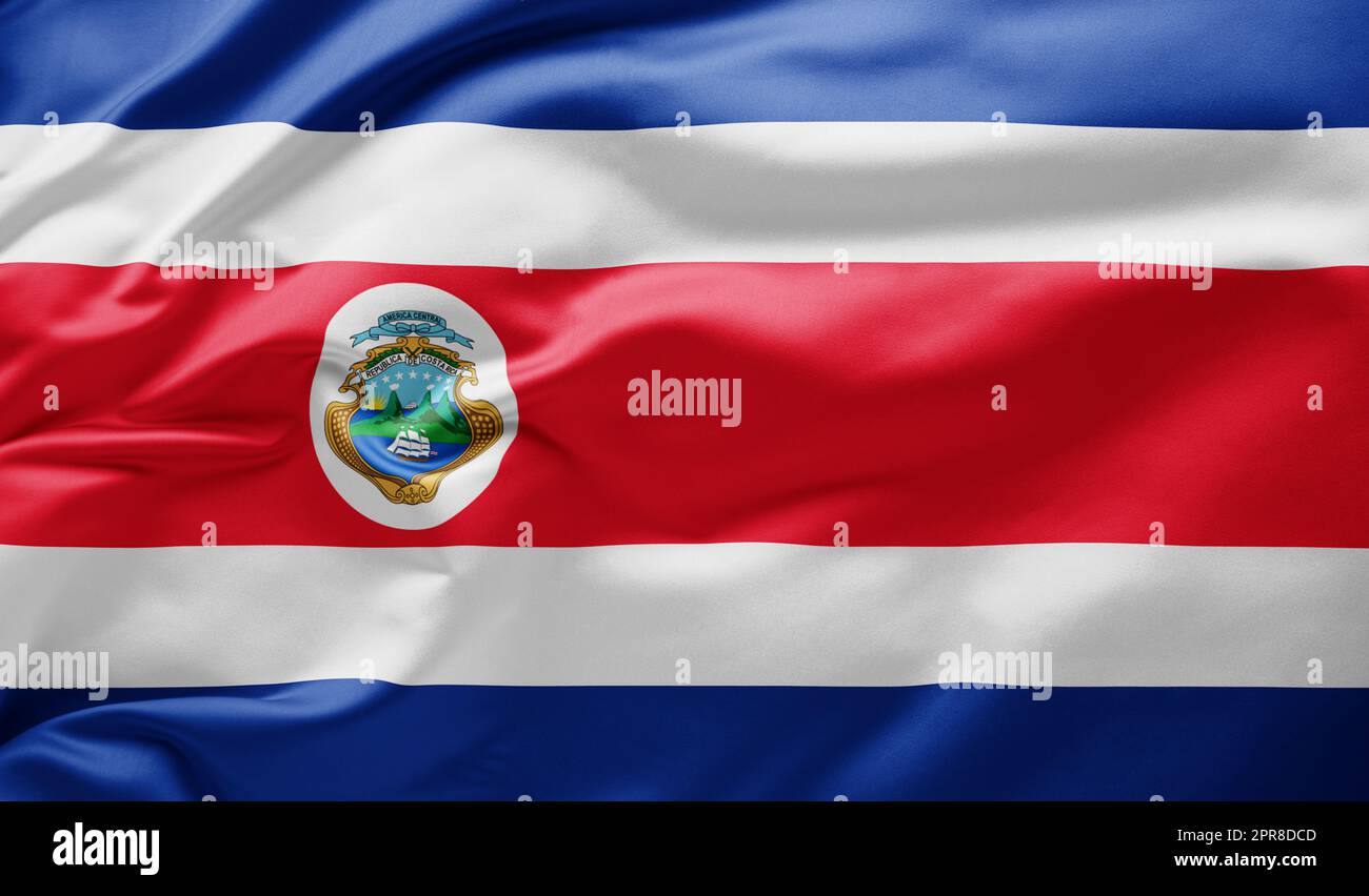 Waving national flag of Costa Rica Stock Photo - Alamy