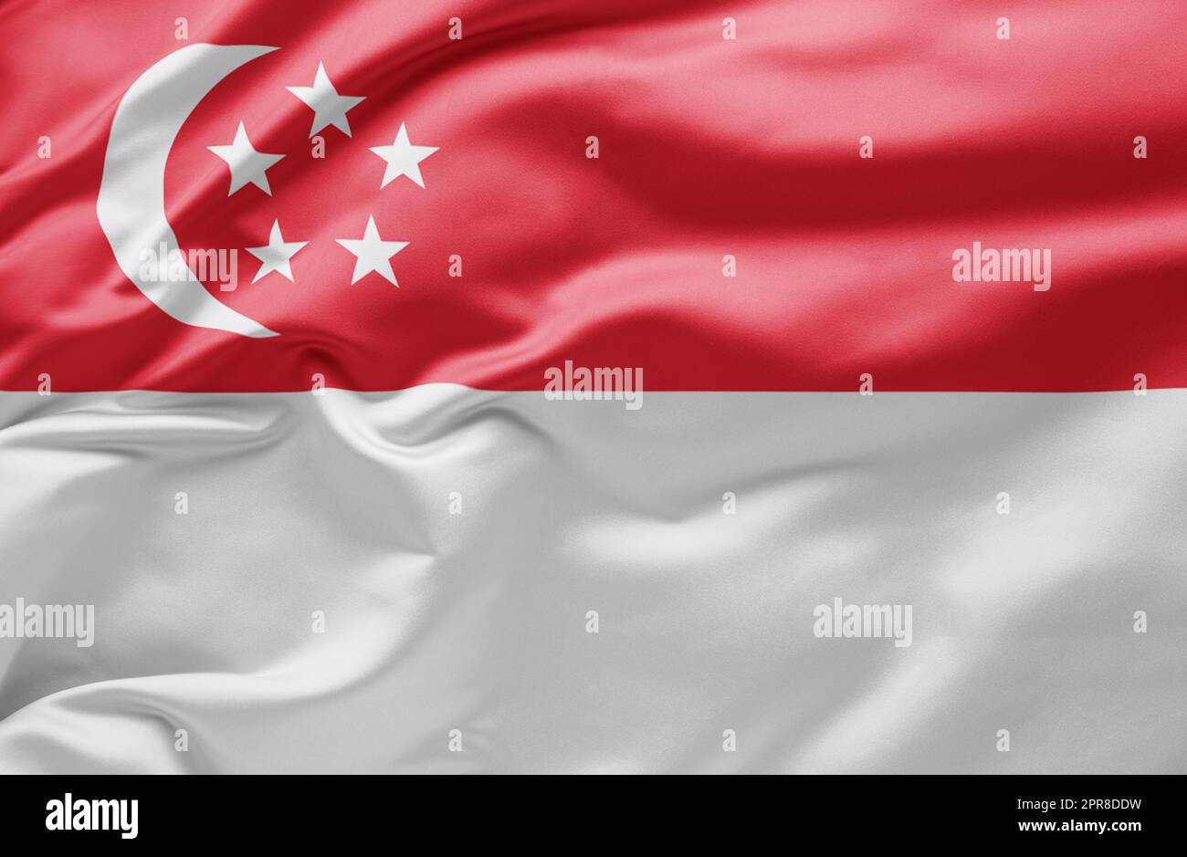 Waving national flag of singapore stock photo alamy