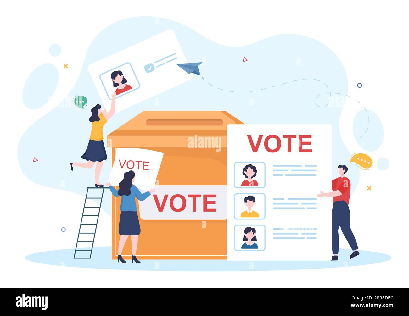 Political Candidate Cartoon Hand Drawn Illustration with Debates Concept for Promotion, Election Campaign, Active Discussion and Get Votes Stock Photo
