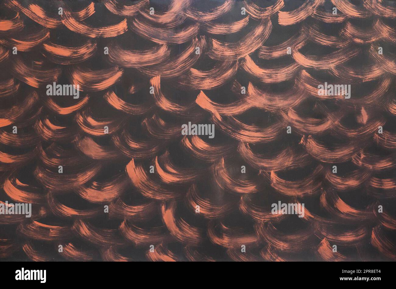 background from black wall with brown strokes Stock Photo