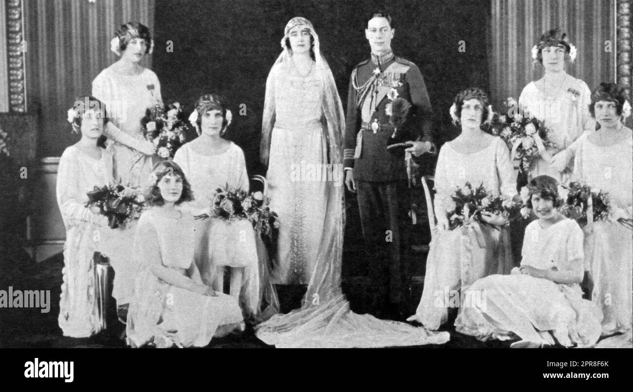 KING GEORGE VI - then Prince Albert - marries Elizabeth Bowes-Lyon in 1923 Stock Photo
