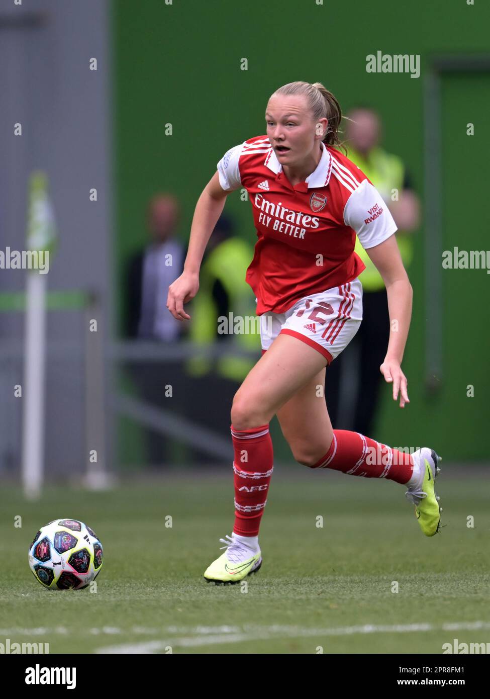 WOLFSBURG - Frida Maanum of Arsenal WFC during the UEFA Champions League Women's Semifinal match between VFL Wolfsburg and Arsenal WFC at VFL Wolfsburg Arena on April 23, 2023 in Wolfsburg, Germany. AP | Dutch Height | GERRIT OF COLOGNE Stock Photo