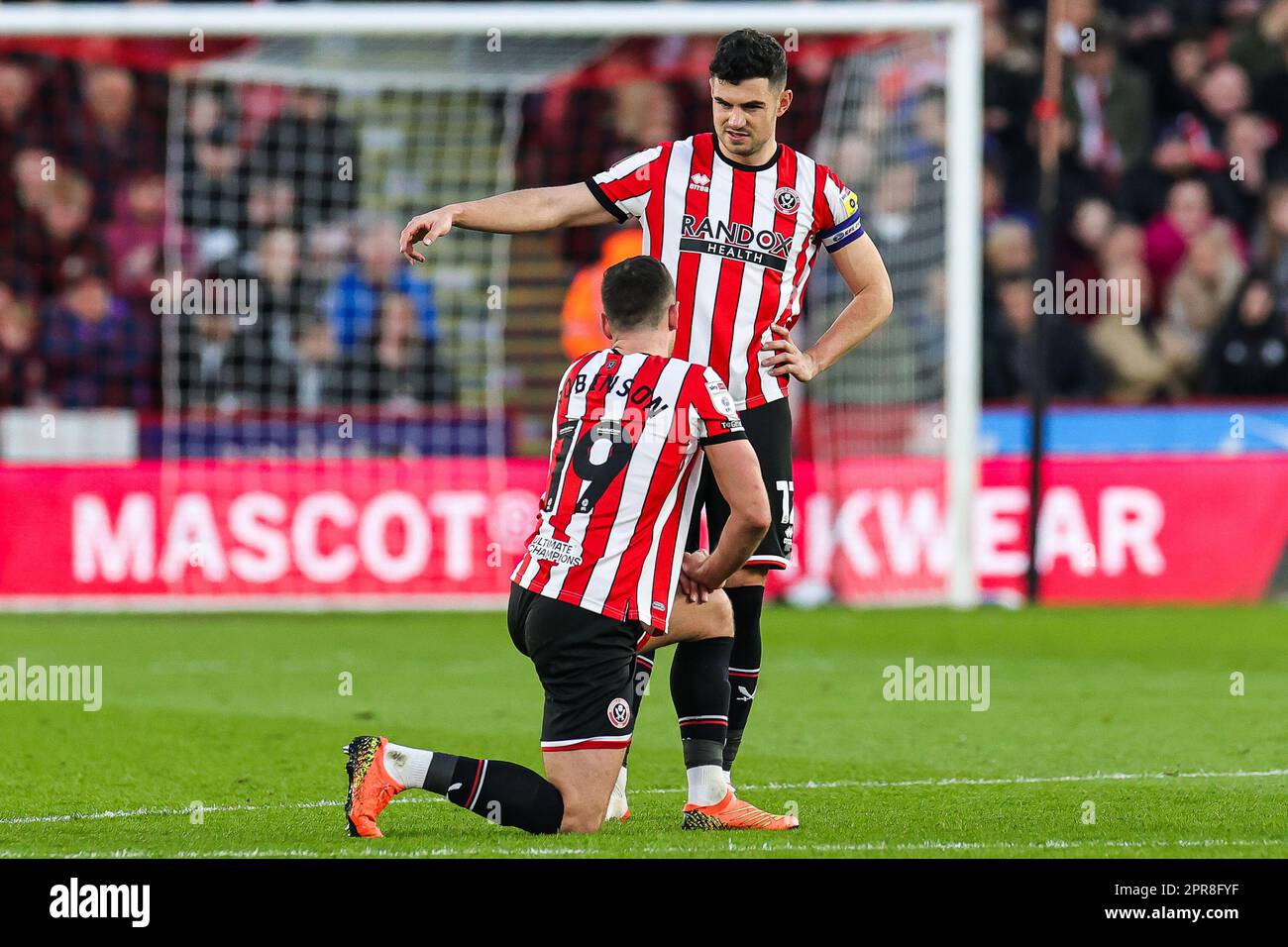 Sheffield United's Jack Robinson (right) tackles Tottenham Hotspur's Pedro  Porro during the Emirates FA Cup fifth round match at Bramall Lane,  Sheffield. Picture date: Wednesday March 1, 2023 Stock Photo - Alamy