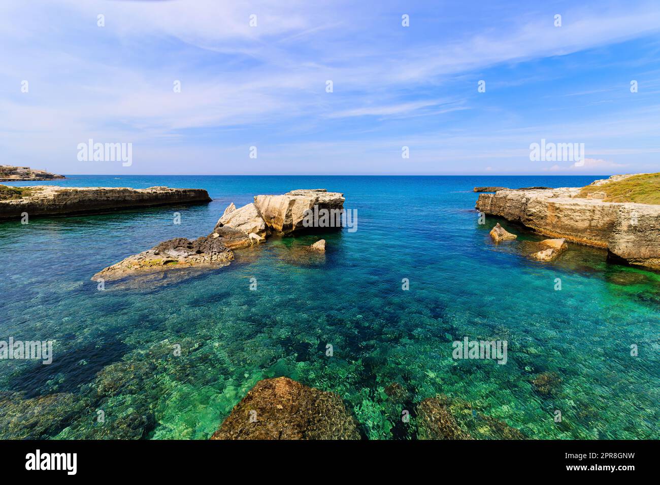 Old Roca, a coastal town in Salento and one of the marinas of Melendugno, in the province of Lecce. Stock Photo
