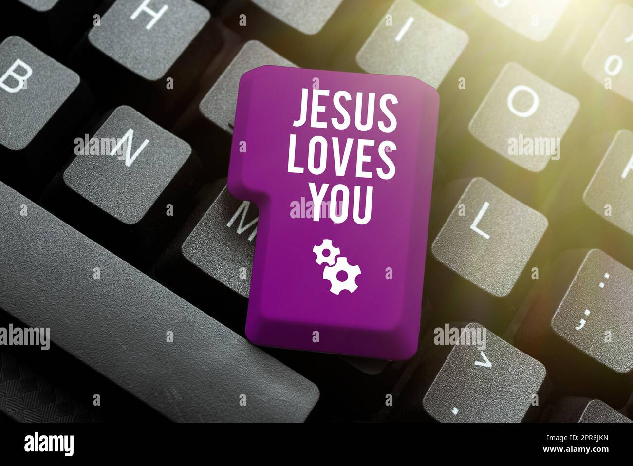 Text sign showing Jesus Loves You. Business showcase Believe in the Lord To have faith religious person -48935 Stock Photo