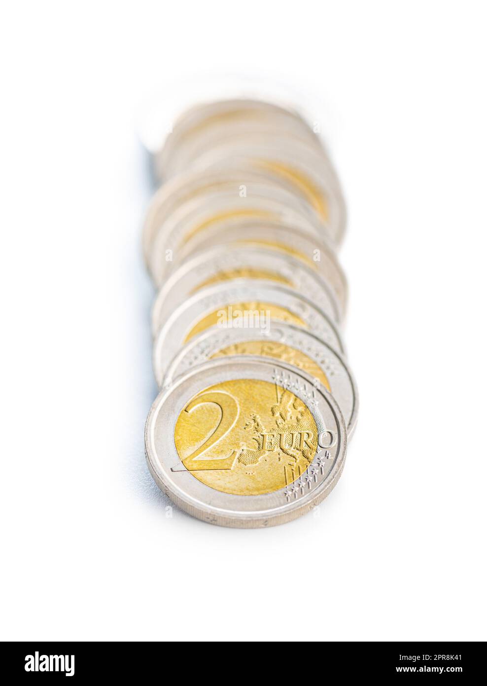 Stack of euro coins isolated on white background Stock Photo - Alamy