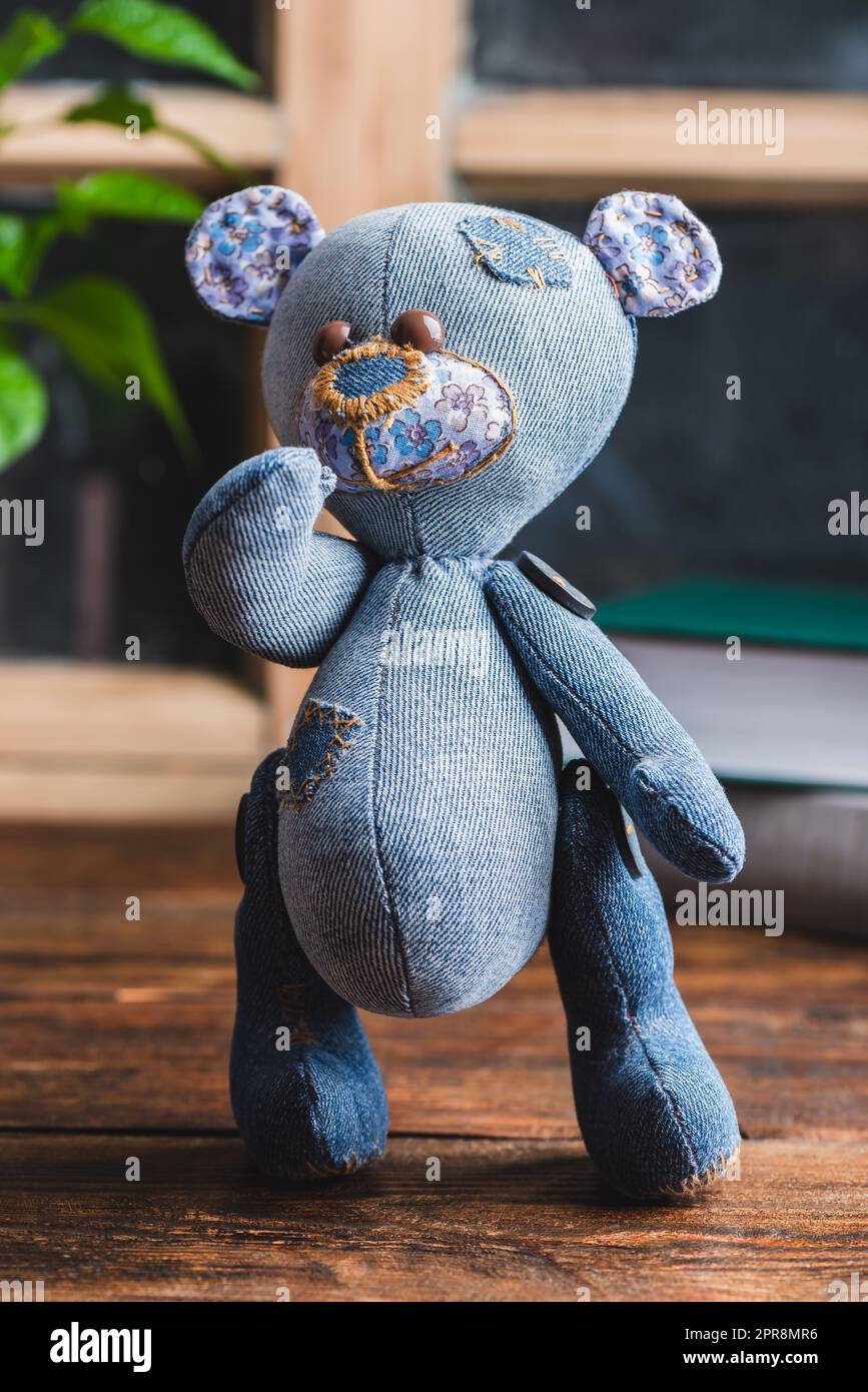 Handmade Stuffed Bear Toy Stock Photo