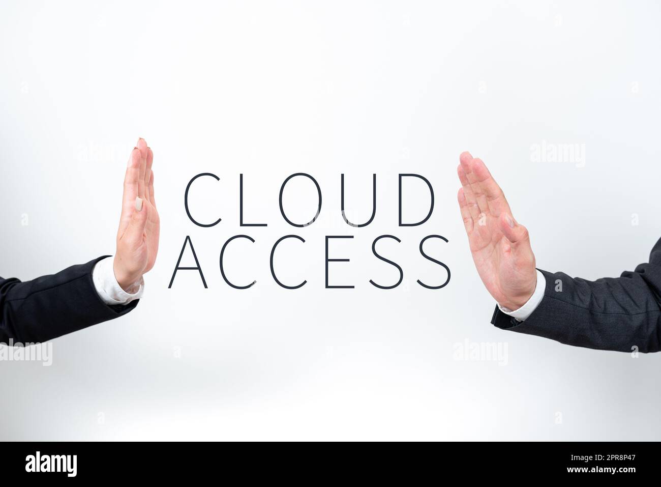 Conceptual display Cloud Access. Business idea Software tool between the organization and the provider Important Information Presented Between Business Team Hands. Stock Photo