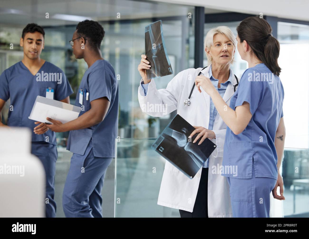 Even the best doctors need help. two female doctors examining an xray at a modern hospital