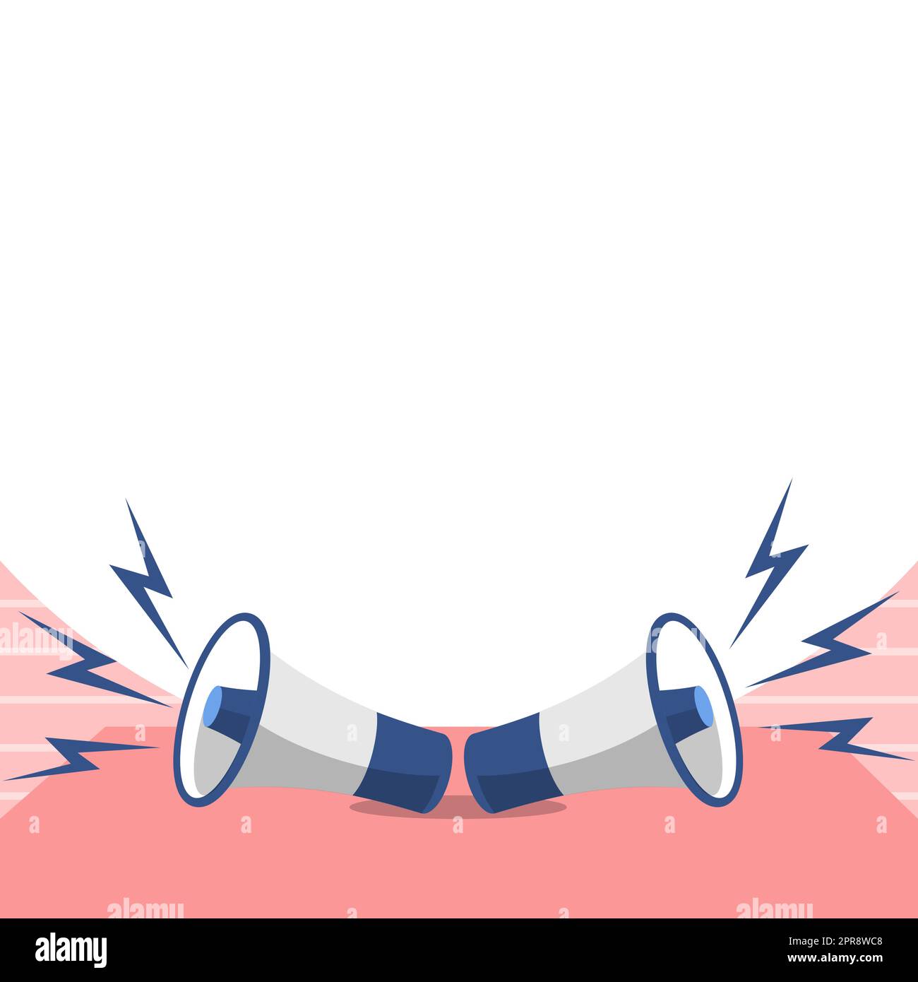 Pair Of Megaphones Drawing Generating Thunders Making New Announcement