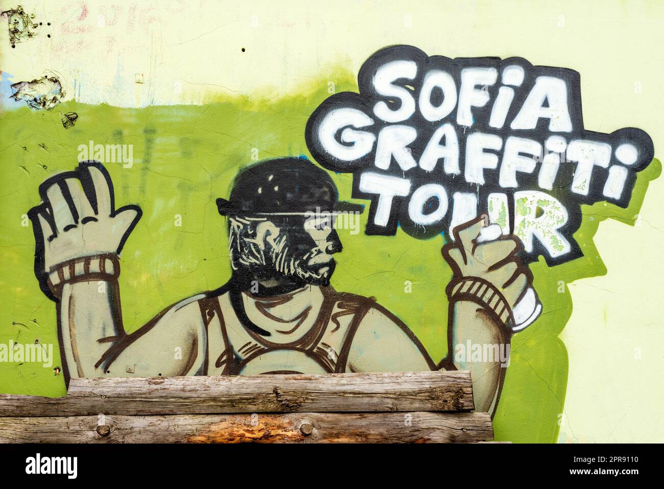 Sofia graffiti tour urban street art in Sofia, Bulgaria, Eastern Europe, Balkans, EU Stock Photo