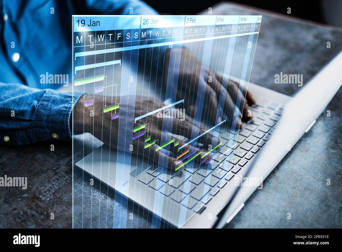 Gantt Gantt Software Project Stock Photo