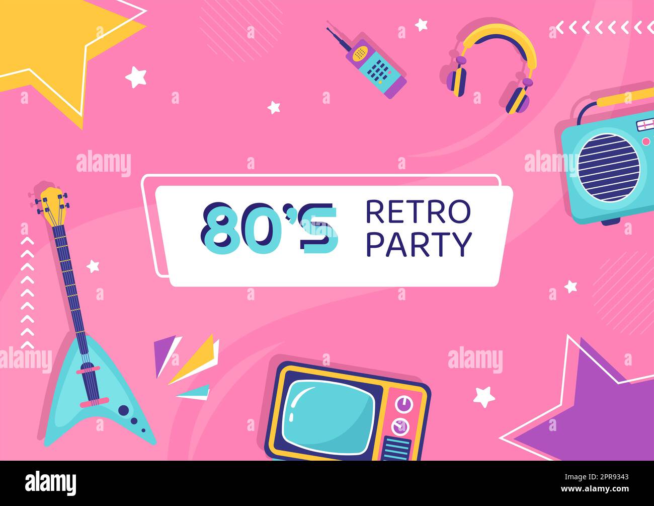 Retro club theme party flyer template Royalty Free Vector