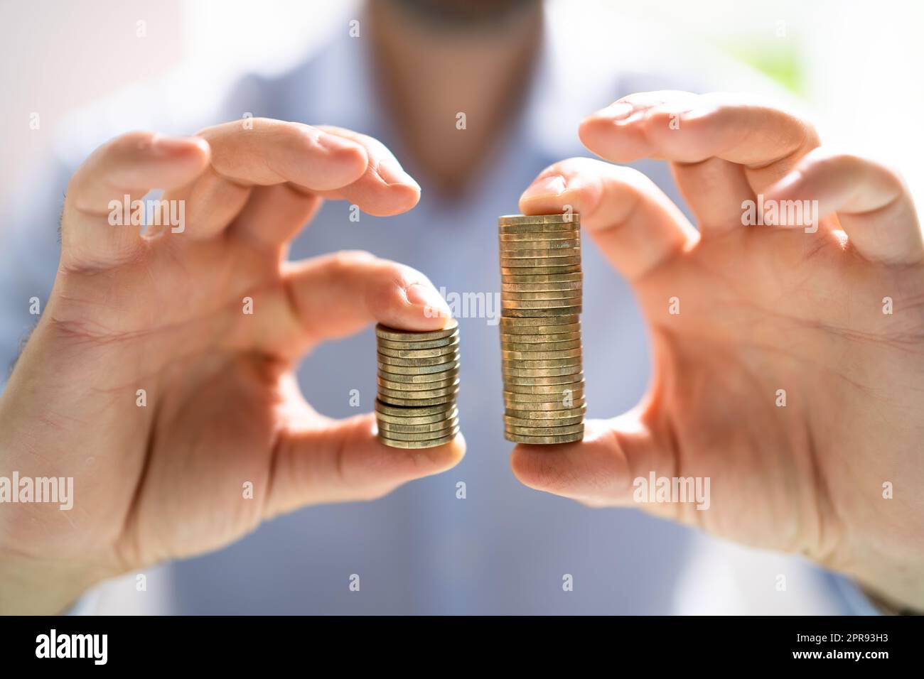 Compare Wage Gap, Money Pay Stock Photo