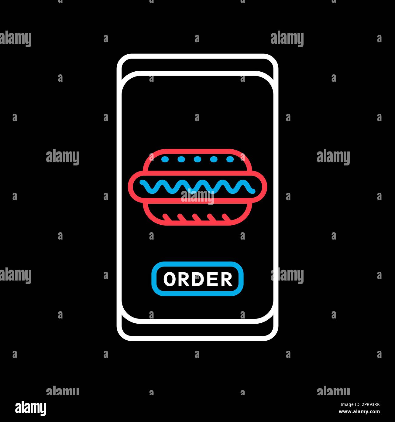 Fast food delivery service vector isolated on black background icon