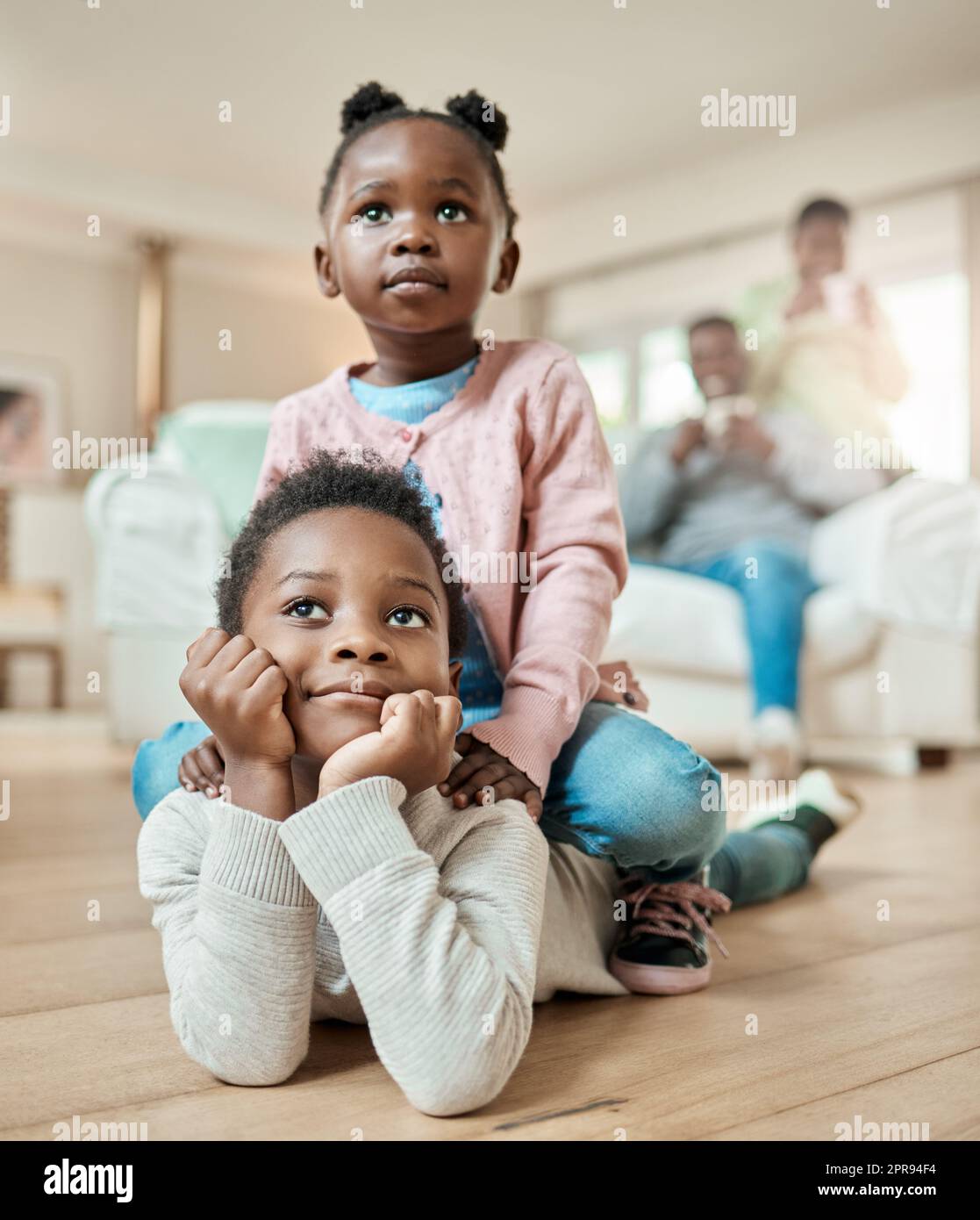 The bond between brother and sister. Full length shot of an adorable