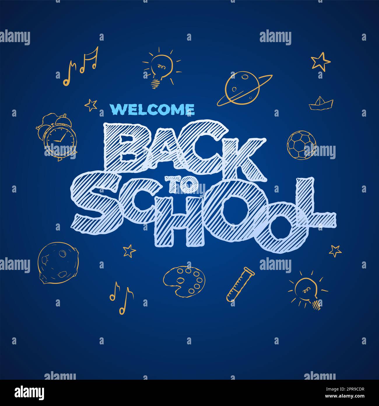 Welcome Back to School typographic vector design Stock Photo - Alamy