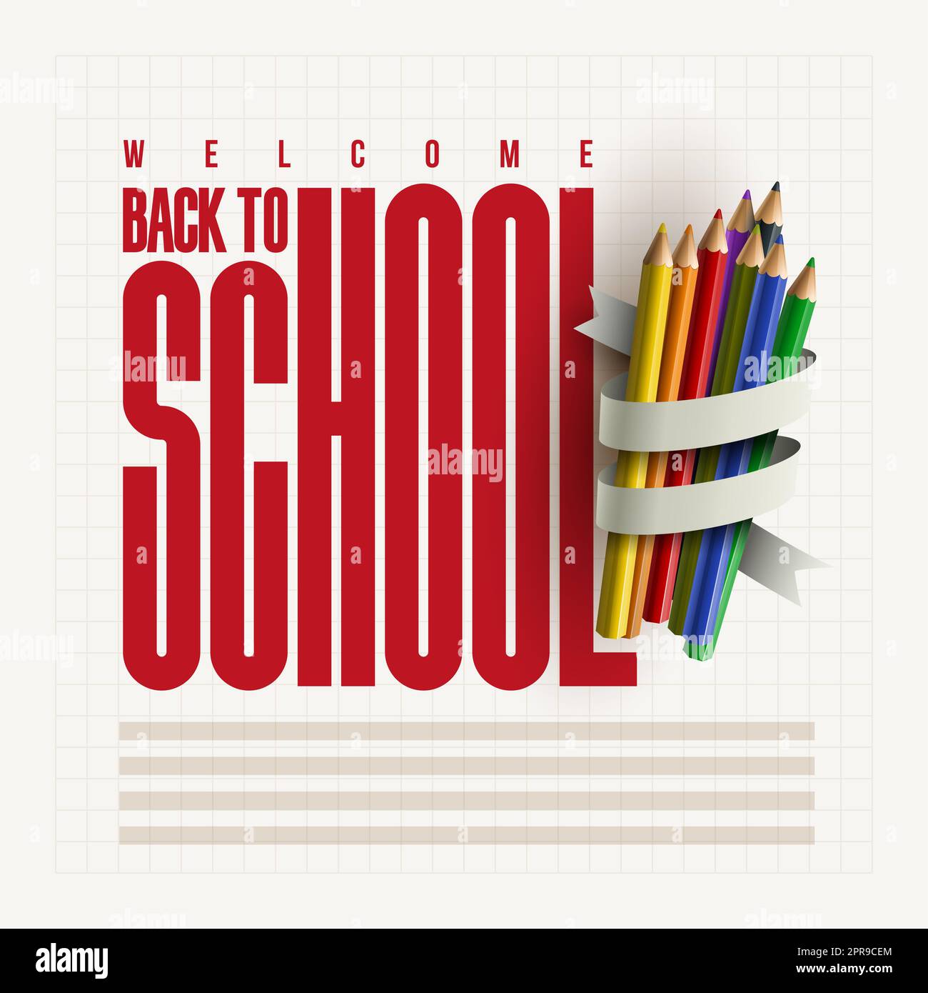 Welcome back to school typography poster design. Vector illustration ...