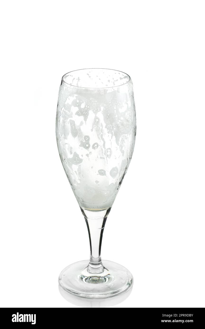 several specific glasses being served with their own beers on white