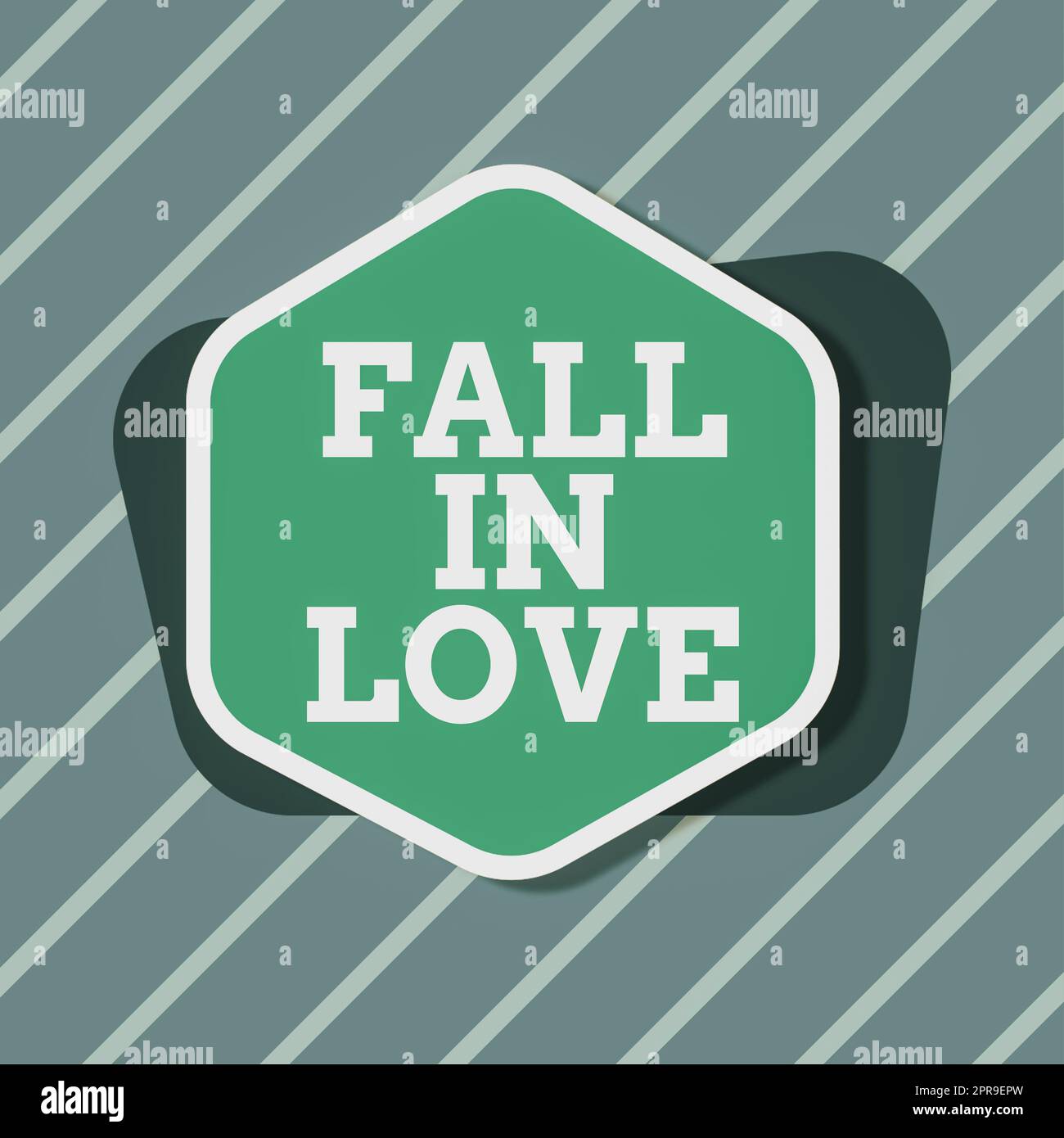 Conceptual display Fall In Love. Word Written on Feeling loving emotions about someone else Romance Happiness Blank Hexagon And Rectangular Shapes For Promotion Of Business. Stock Photo