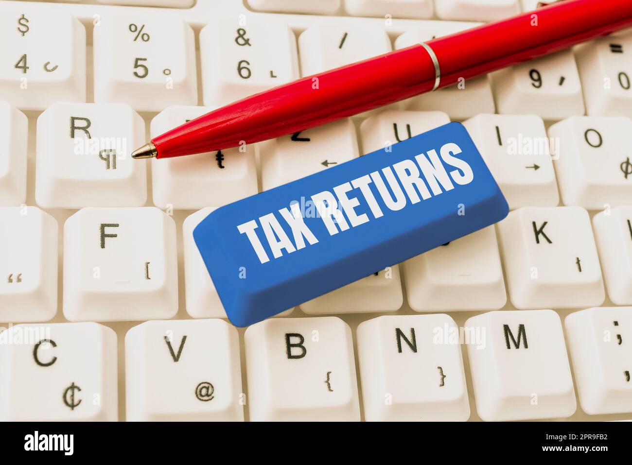 Handwriting text Tax Returns. Concept meaning Tax payer financial information Tax Liability and Payment report -48976 Stock Photo