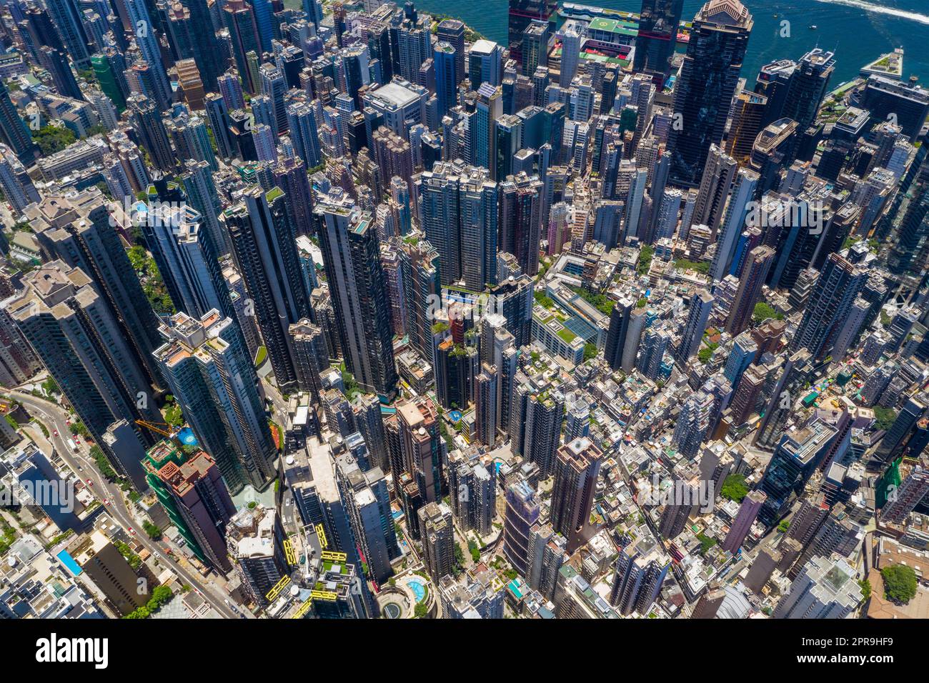 Central, Hong Kong 15 July 2020: Top view of Hong Kong city Stock Photo ...