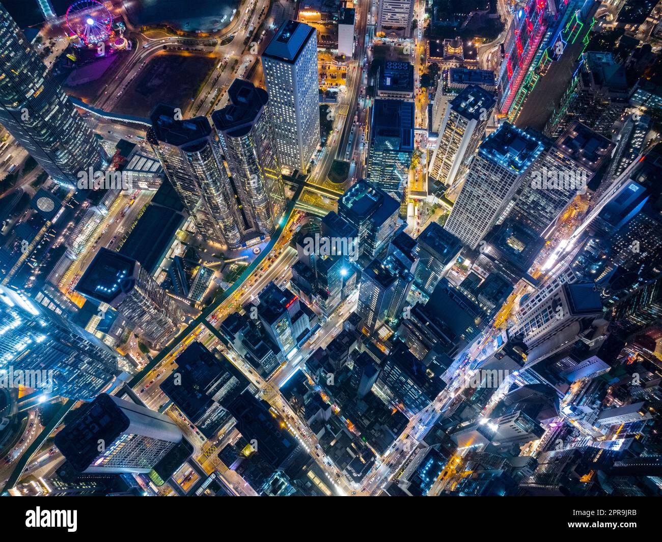 Aerial view of Hong Kong business district Stock Photo - Alamy