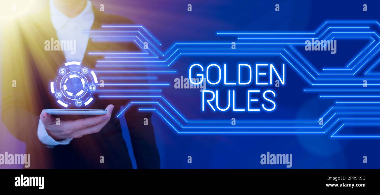 Writing displaying text Golden Rules. Word Written on Basic principle