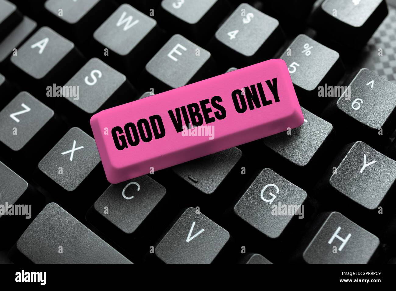 Text caption presenting Good Vibes Only. Concept meaning Just positive