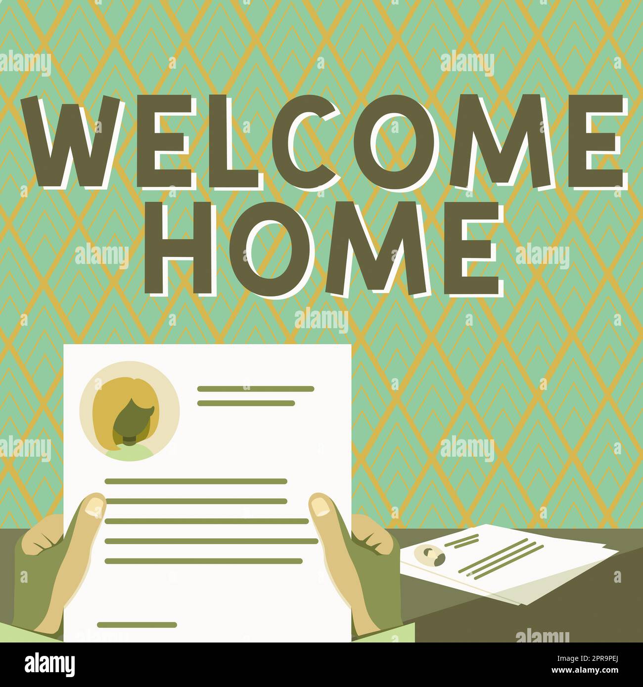 Hand writing sign Home, Concept meaning Expression Greetings