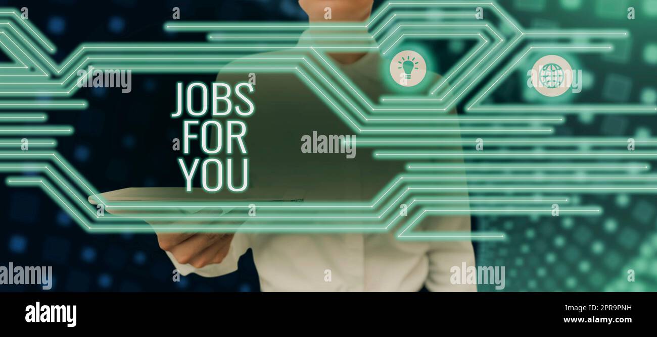 Text sign showing Jobs For You. Word for List of available positions