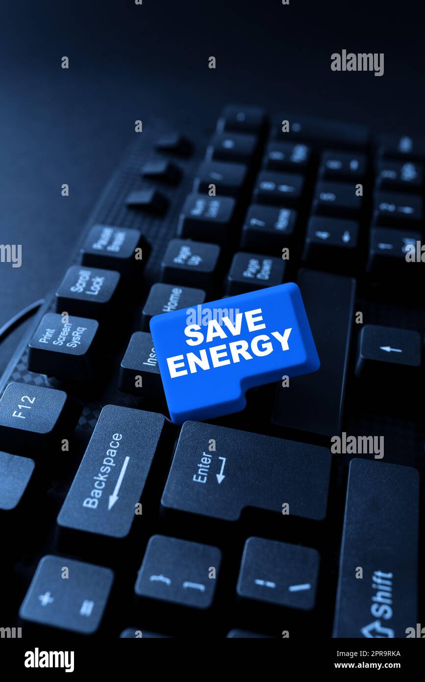 Conceptual caption Save Energy. Concept meaning decreasing the amount of power used achieving a similar outcome -49005 Stock Photo