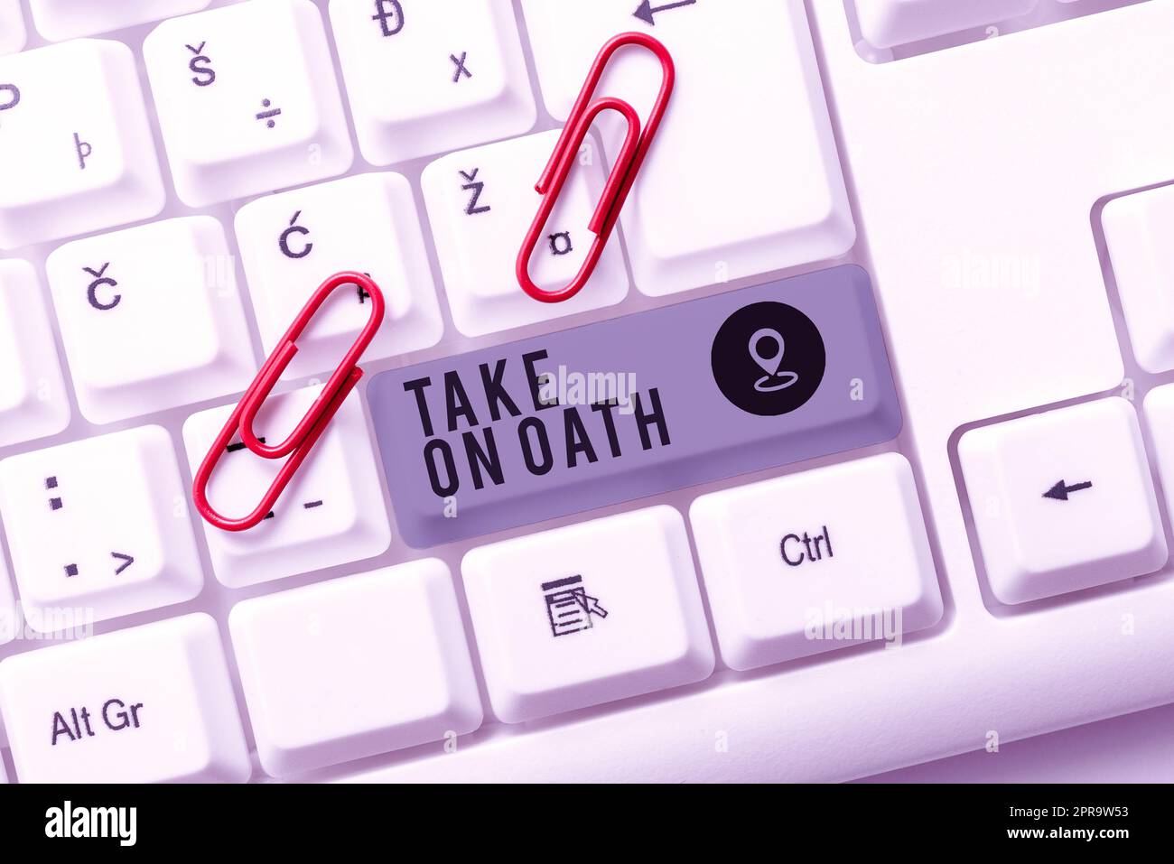 Text showing inspiration Take On Oath. Word for A solemn appeal to a