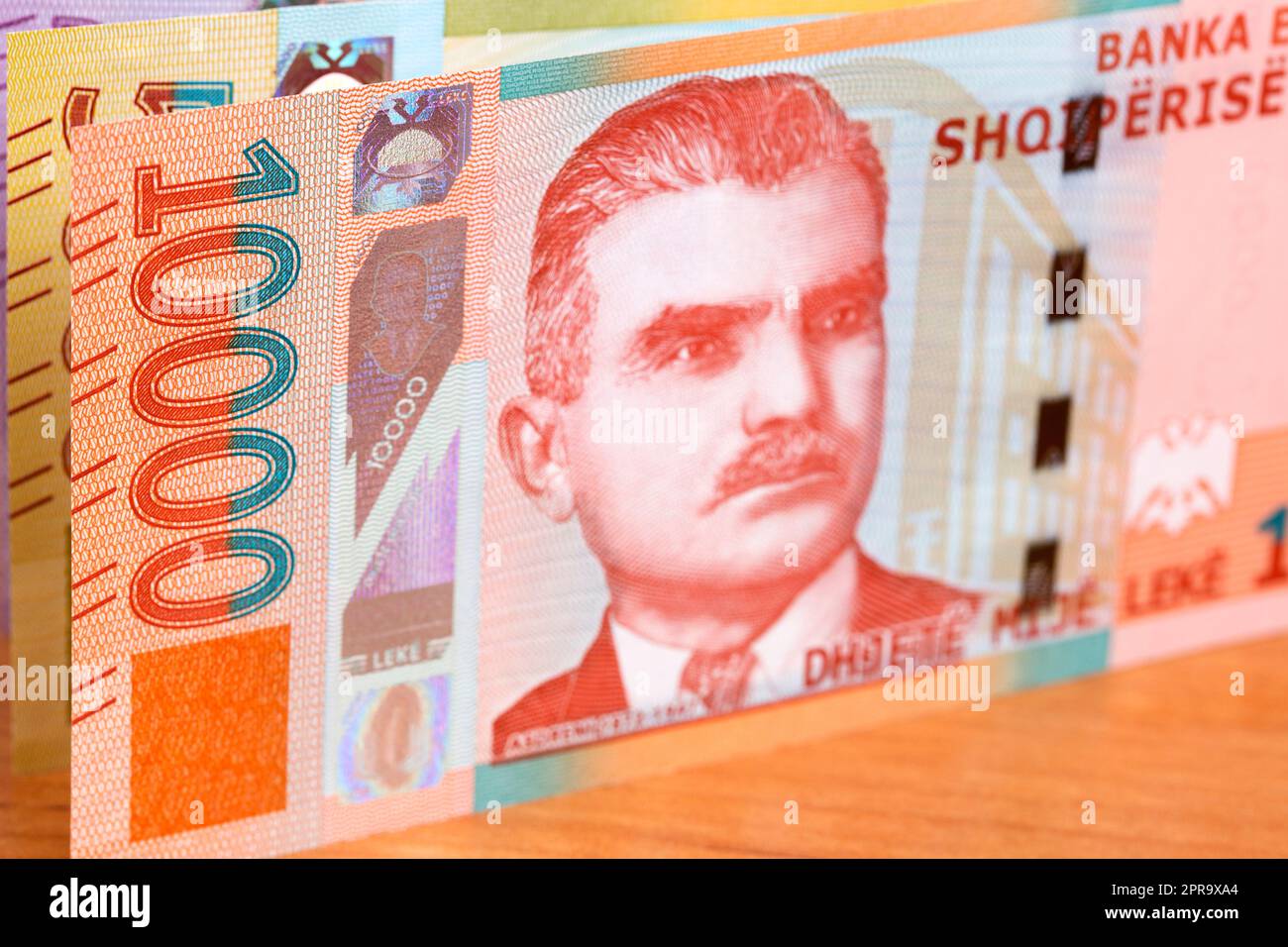 Albanian money a business background Stock Photo Alamy