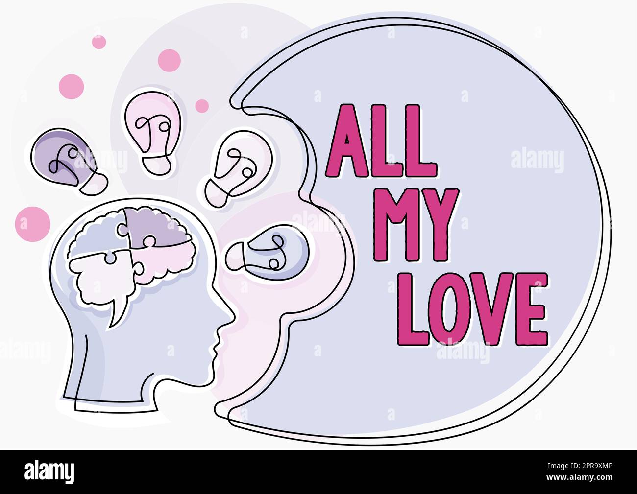 Text sign showing All My Love, Business showcase The whole affection and good feeling for you Romance happiness Man With Puzzled Brain Thinking New Id Stock Photo