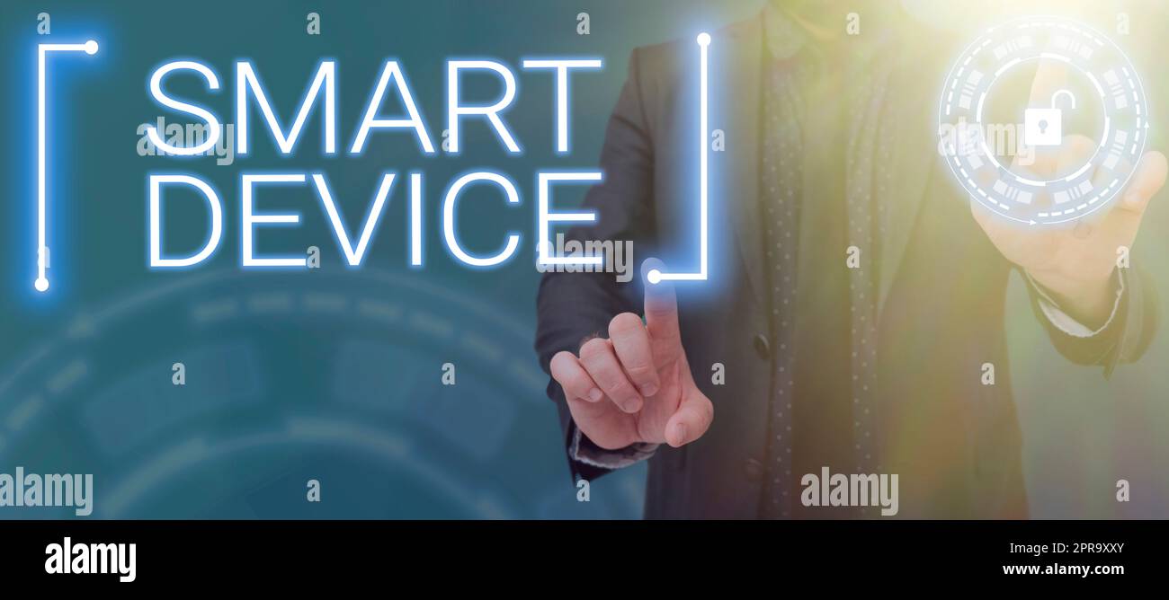 Text caption presenting Smart Device. Business idea Electronic gadget ...