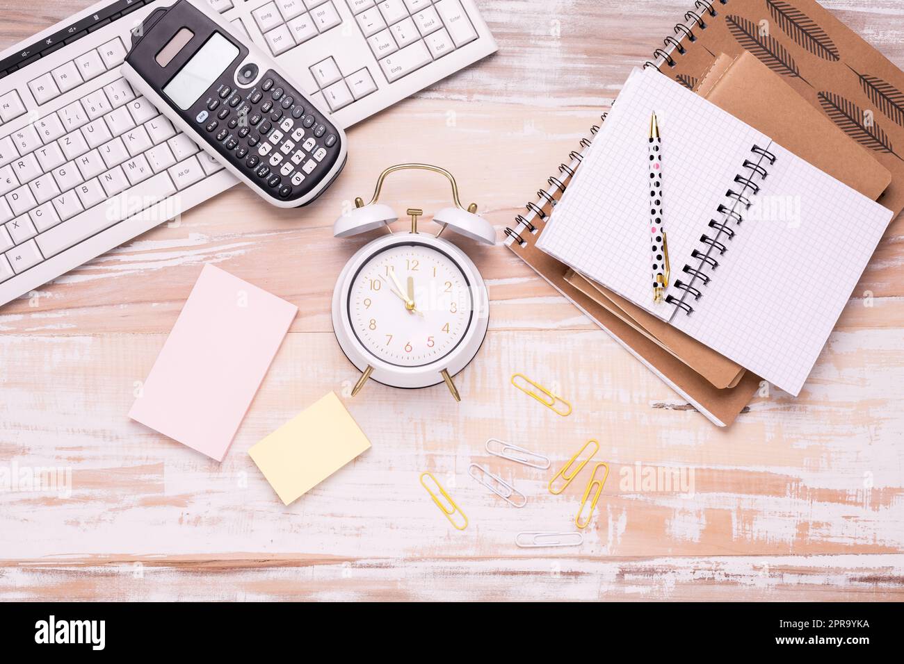 Concept of time management for office and school Stock Photo