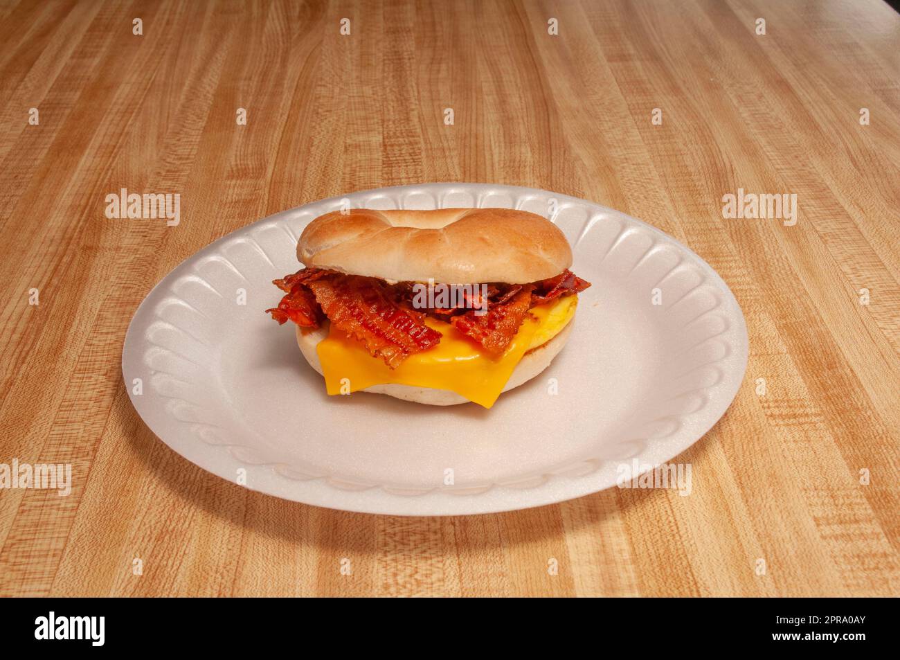 Bacon Egg and Cheese Bagel Stock Photo Alamy