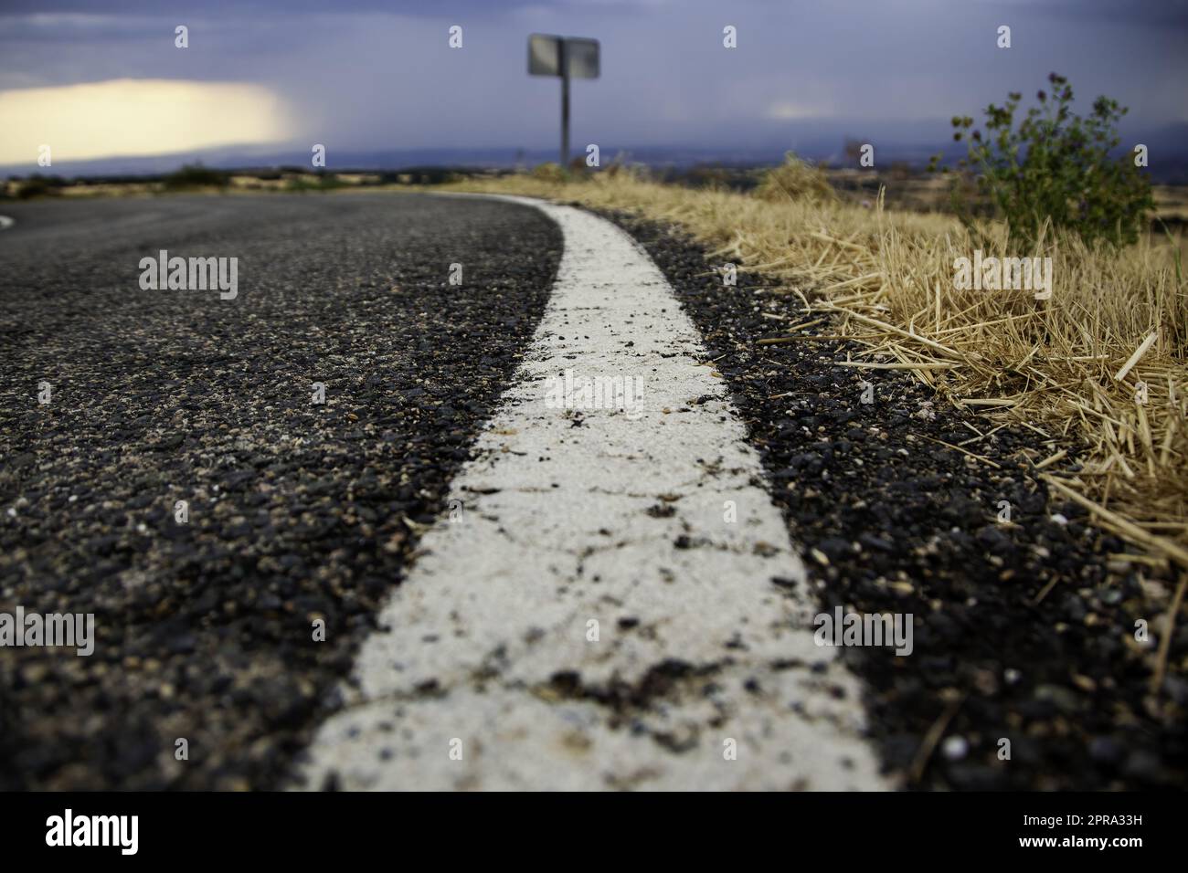 White line on highway Stock Photo Alamy