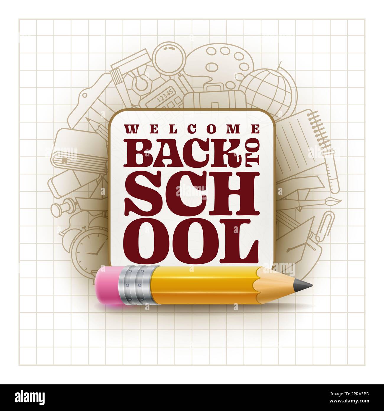 Vector design welcome back to school typography. Editable layered ...