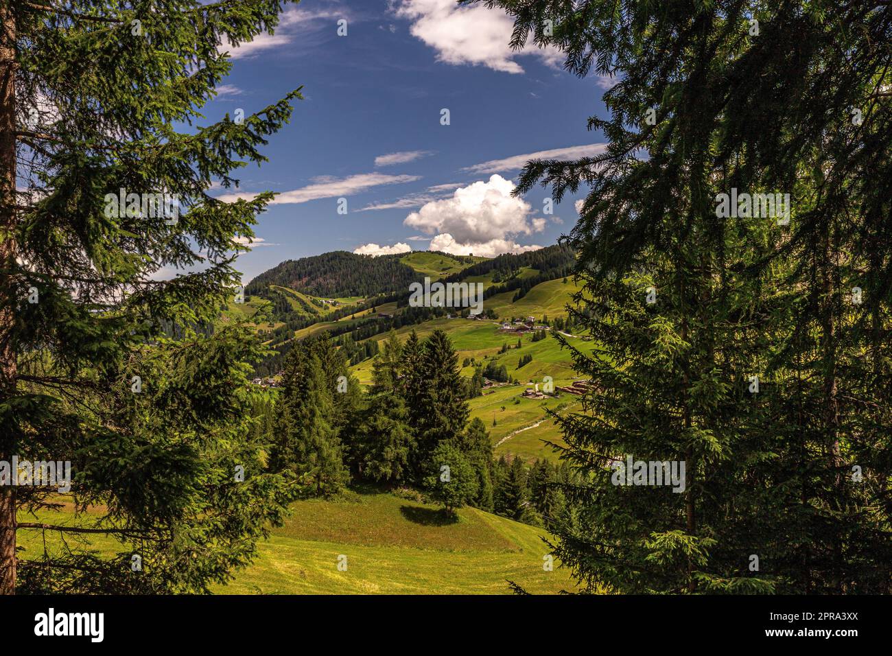 Dolomiti Alps in Alta Badia landscape view Stock Photo