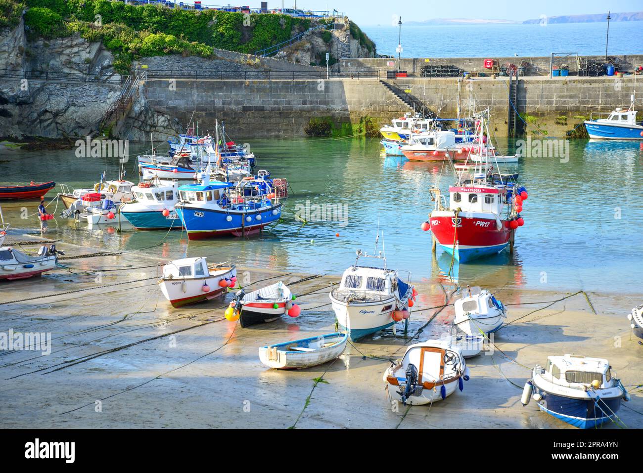 Newquay Harbour, Newquay, Cornwall, England, United Kingdom Stock Photo