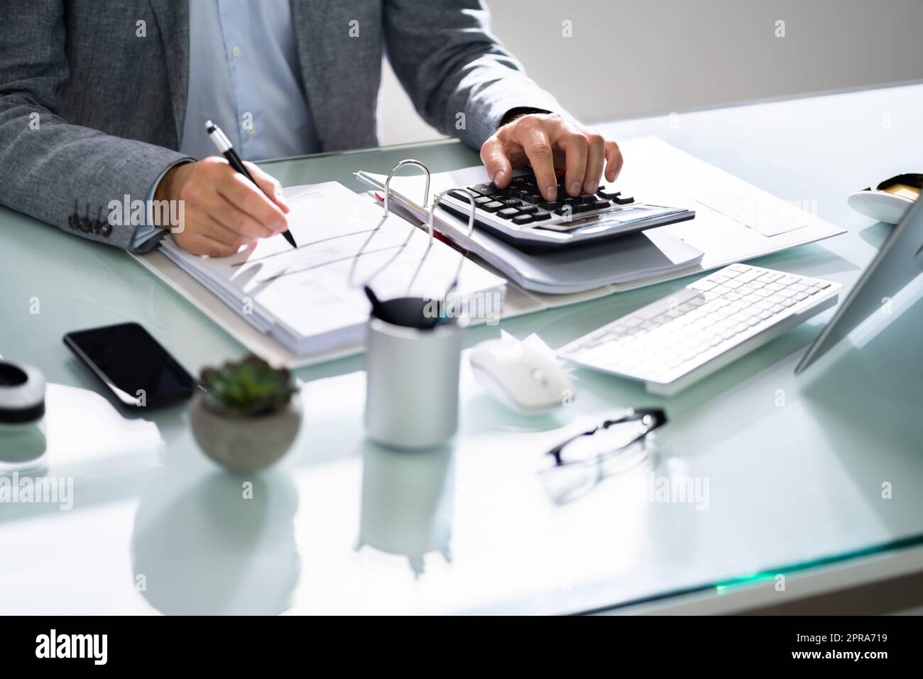 Accountant Calculating Budget And Tax Stock Photo Alamy