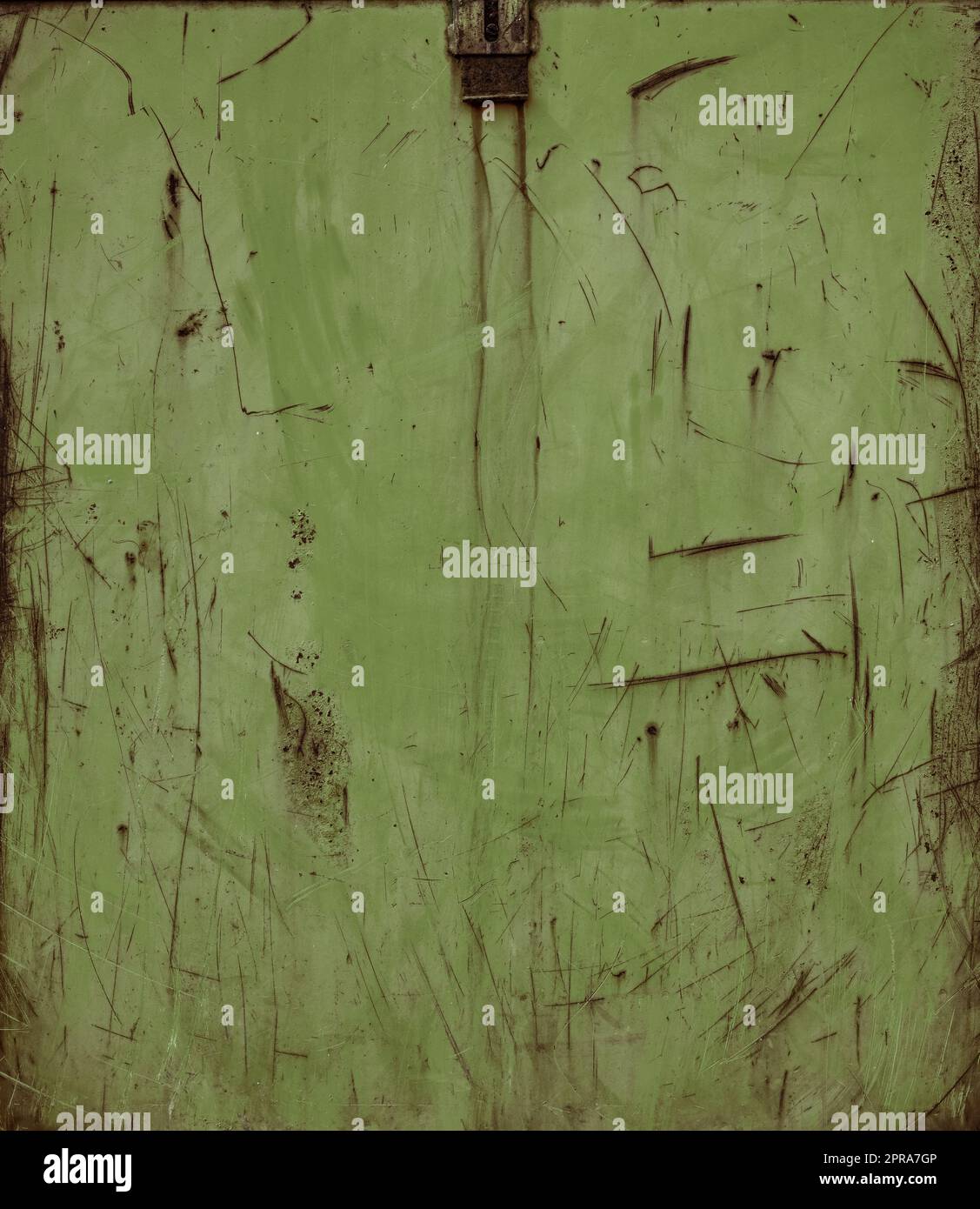 Green painted rusty sheet metal Stock Photo